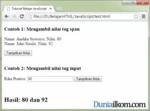 Cara Mengambil Nilai HTML dengan JavaScript