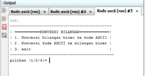 Program Java untuk konversi Ascii ke Biner