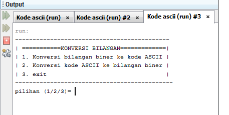 Program Java untuk konversi Ascii ke Biner