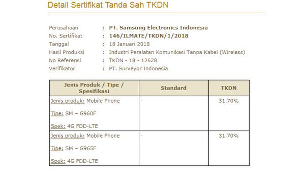 belum diluncurkan samsung galaxy s9 sudah dapat sertifikat tkdn Belum Diluncurkan, Samsung Galaxy S9 Telah Bisa Sertifikat TKDN