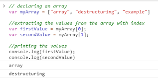 Contoh Destructuring Array Dalam Javascript